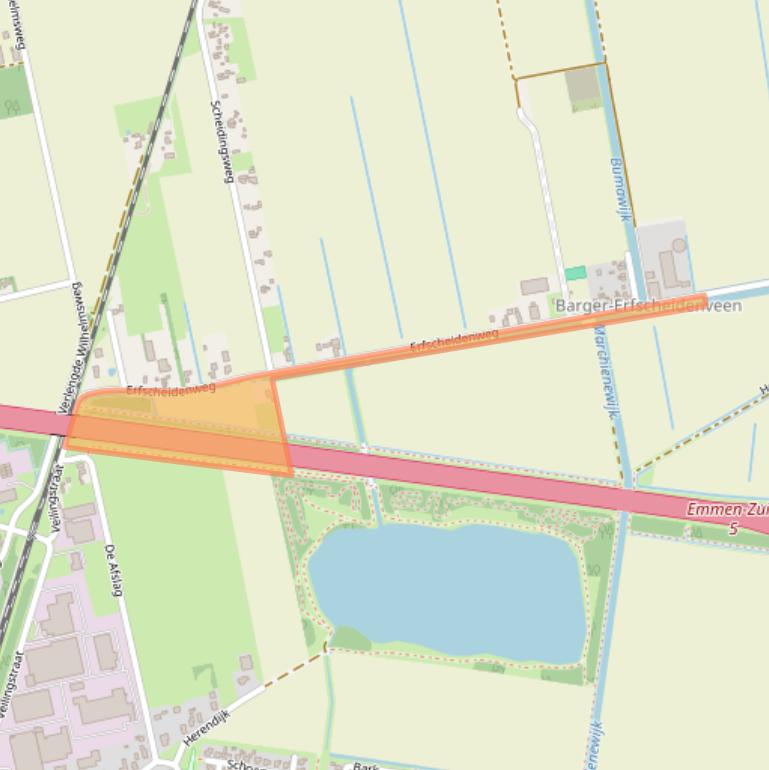 Kaart van postcodegebied 7833JX.