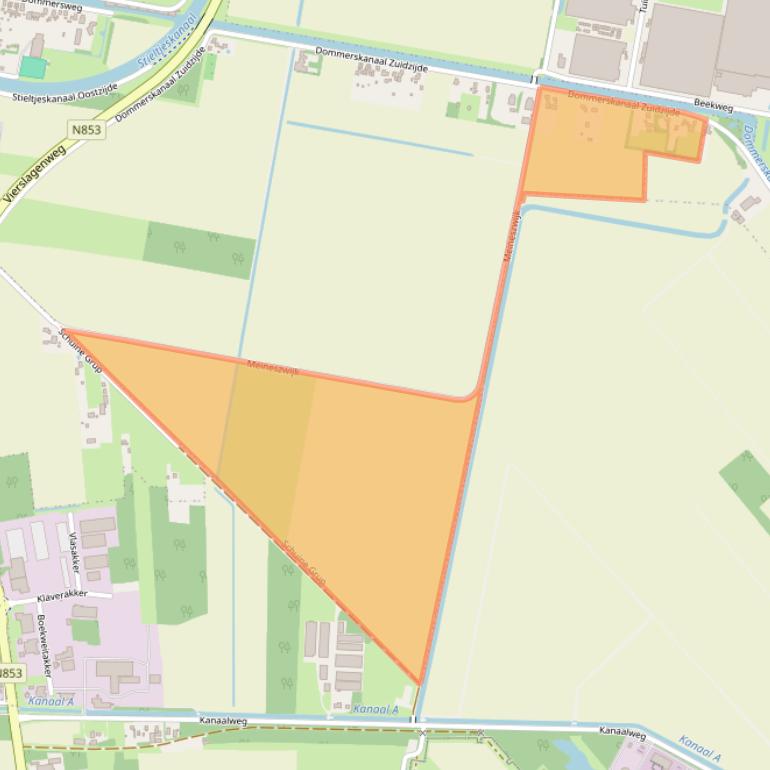 Kaart van postcodegebied 7833KD.