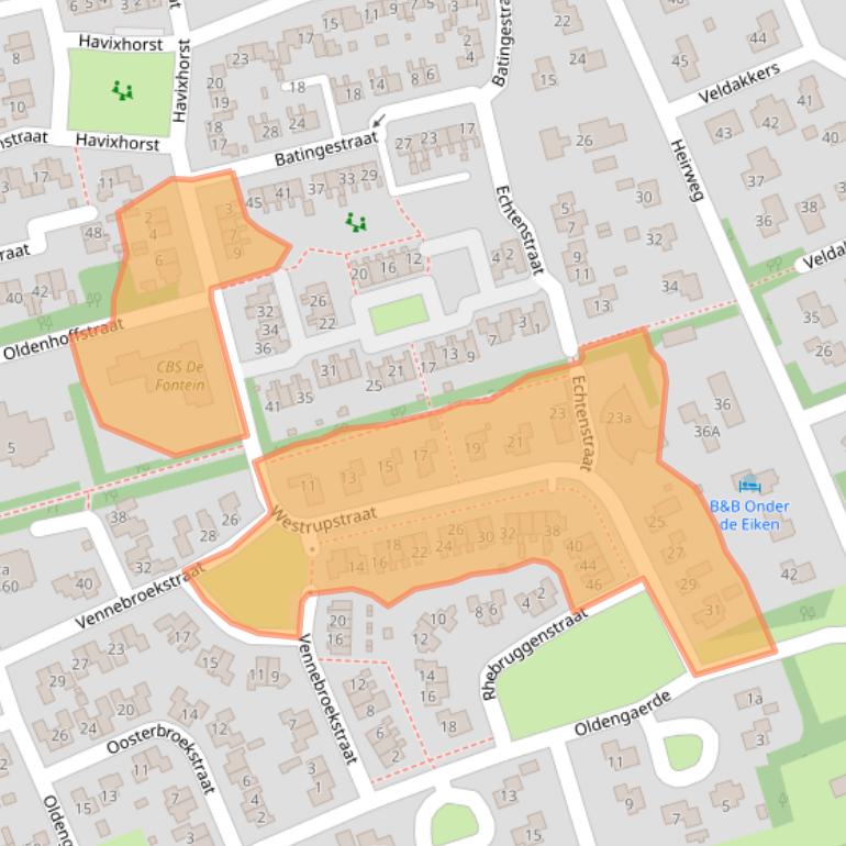 Kaart van postcodegebied 7841AZ.