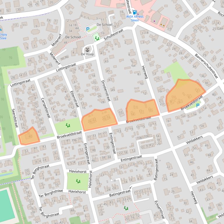 Kaart van postcodegebied 7841BC.