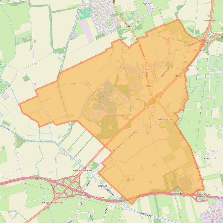 Kaart van postcodegebied 7843.