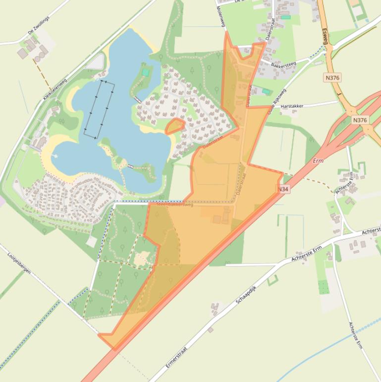 Kaart van postcodegebied 7843PE.