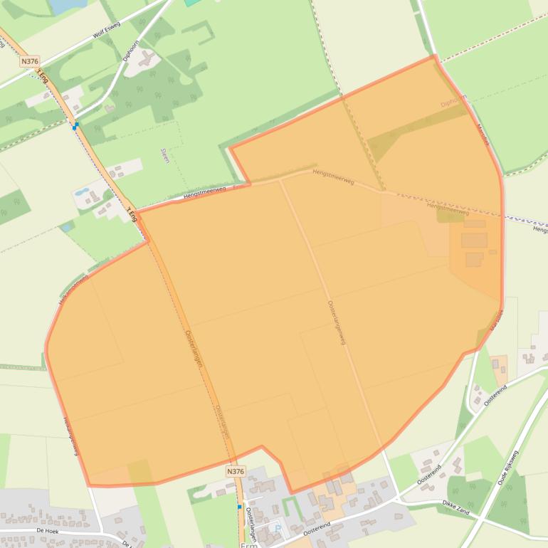 Kaart van postcodegebied 7843RB.