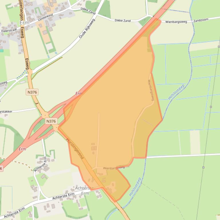 Kaart van postcodegebied 7843TE.