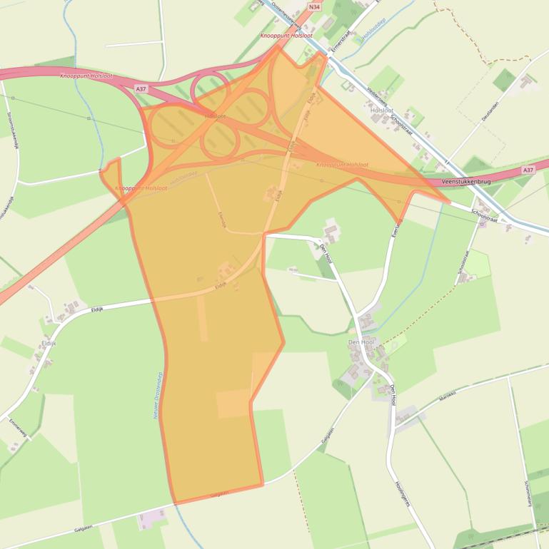 Kaart van postcodegebied 7845TD.