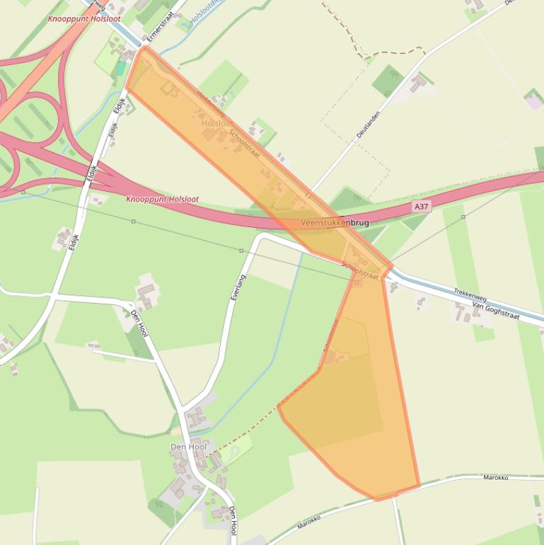 Kaart van postcodegebied 7845TE.