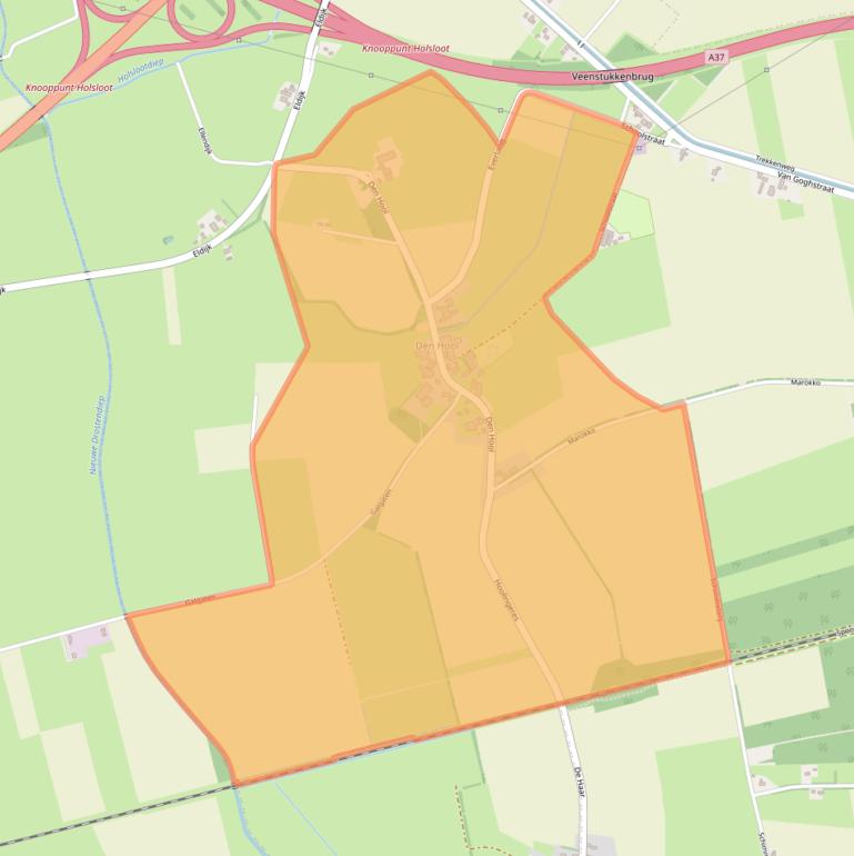 Kaart van postcodegebied 7845TG.