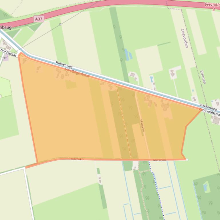 Kaart van postcodegebied 7845TR.