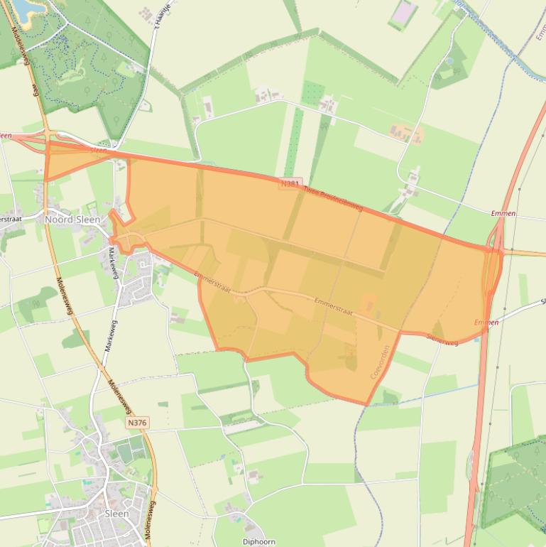 Kaart van postcodegebied 7846AJ.