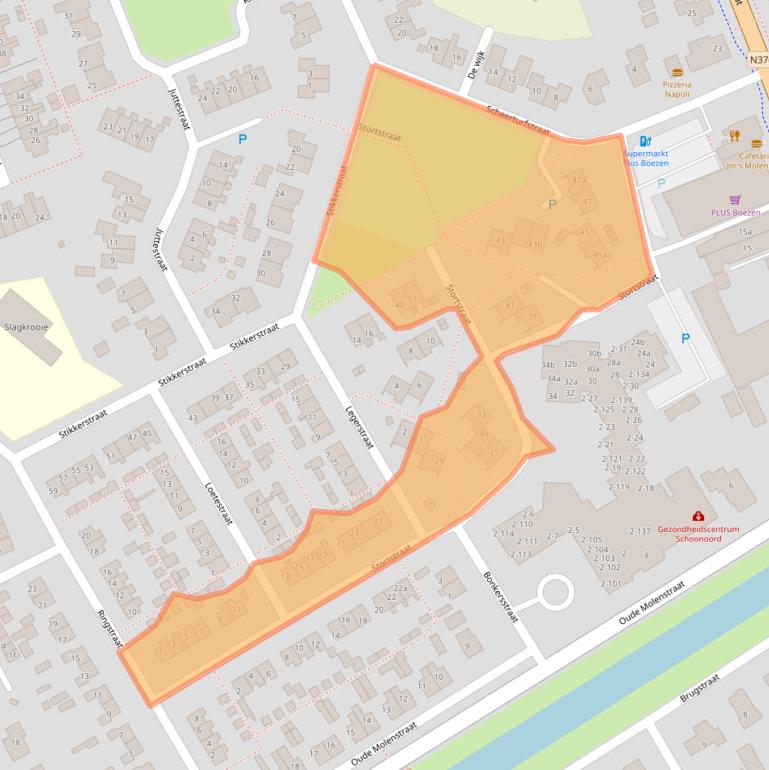 Kaart van postcodegebied 7848CB.