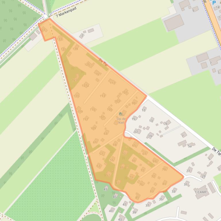 Kaart van postcodegebied 7849TE.