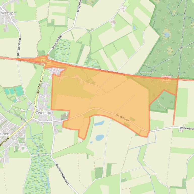 Kaart van postcodegebied 7851TB.