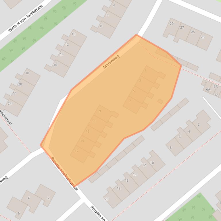 Kaart van postcodegebied 7854PD.