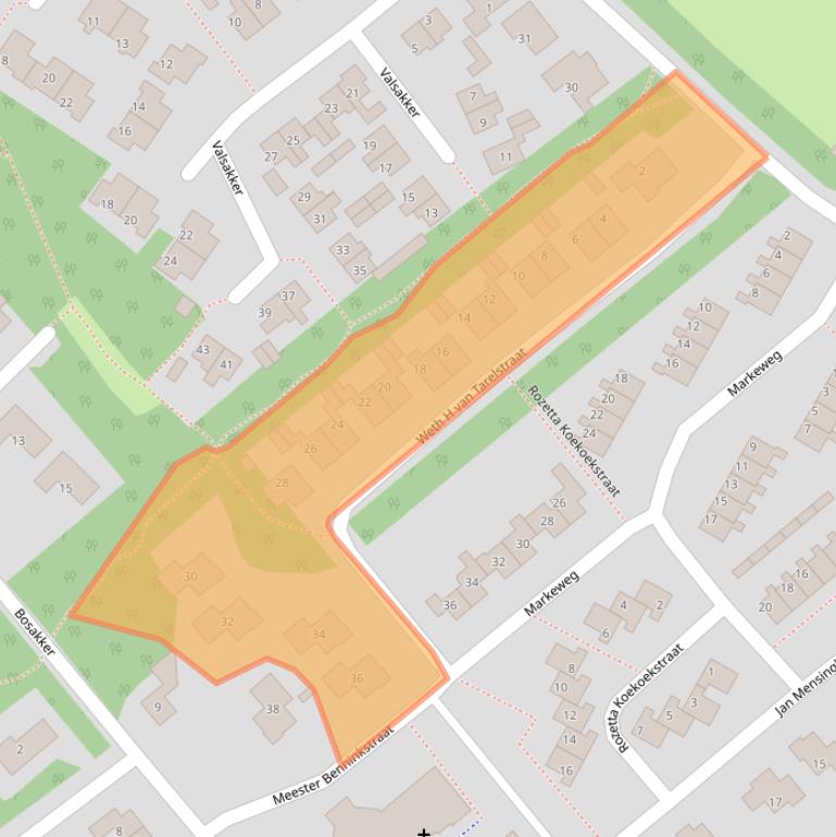 Kaart van postcodegebied 7854PT.