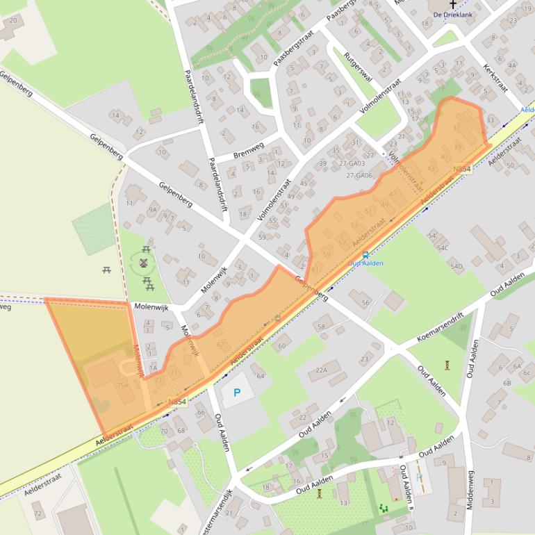 Kaart van postcodegebied 7854RP.