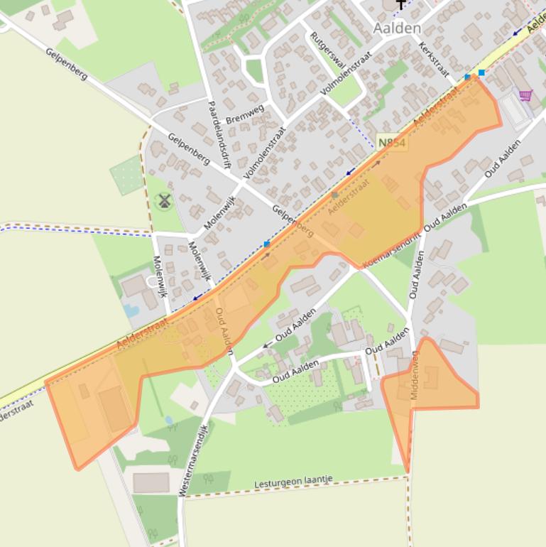 Kaart van postcodegebied 7854RS.