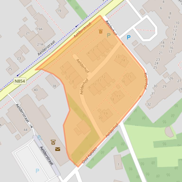 Kaart van postcodegebied 7854RZ.