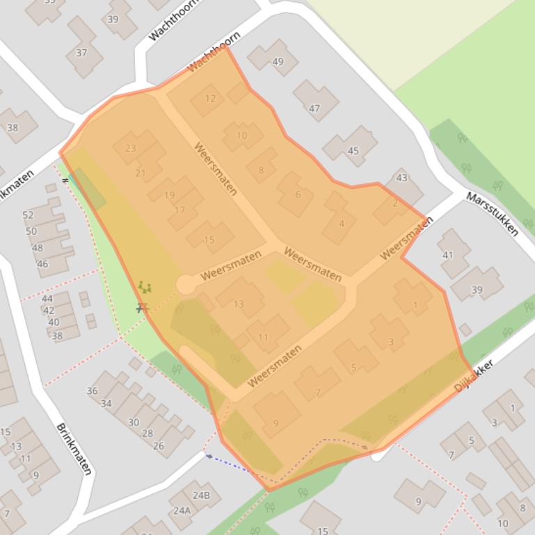 Kaart van postcodegebied 7854TR.