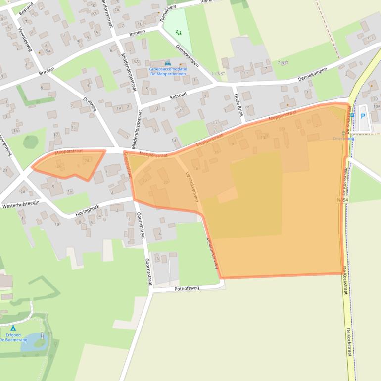 Kaart van postcodegebied 7855PJ.