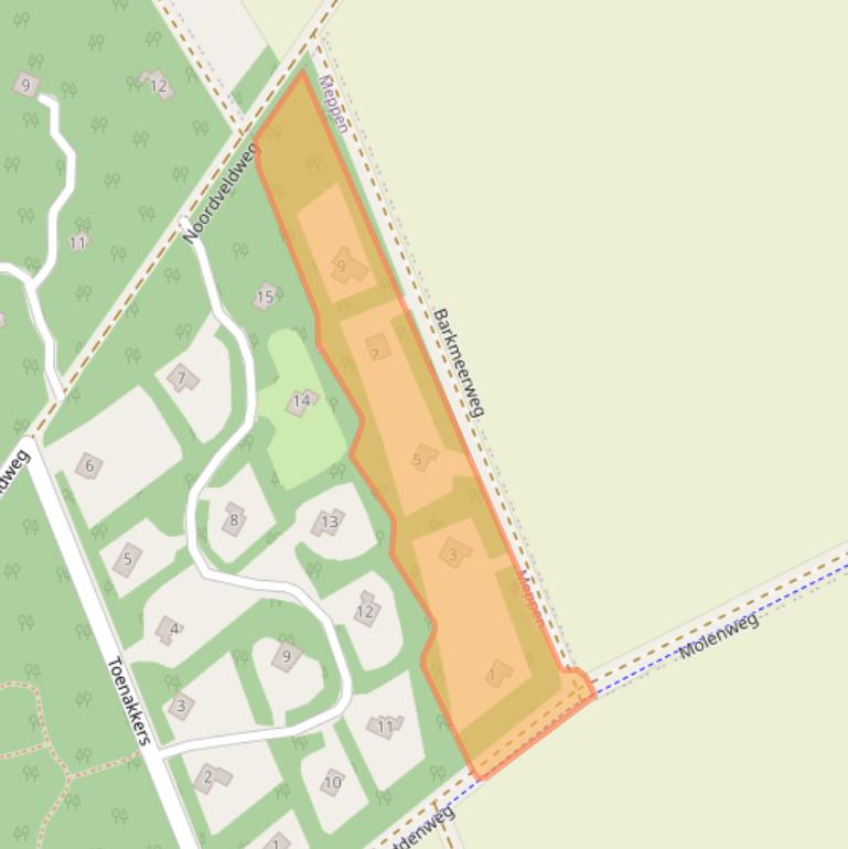 Kaart van postcodegebied 7855PZ.