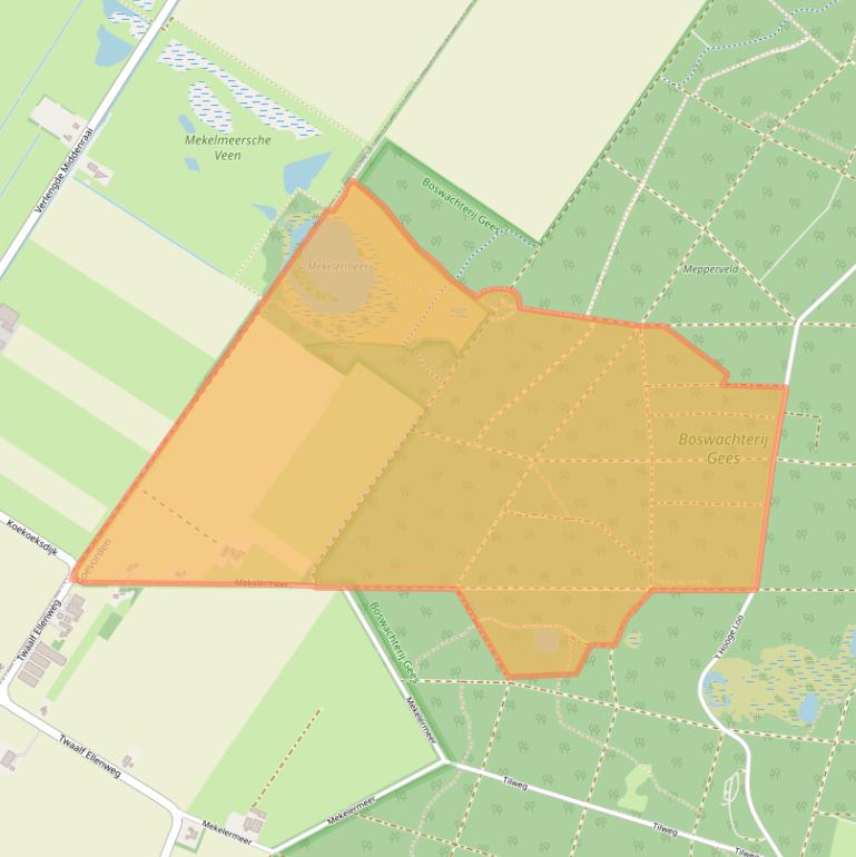 Kaart van postcodegebied 7855TD.
