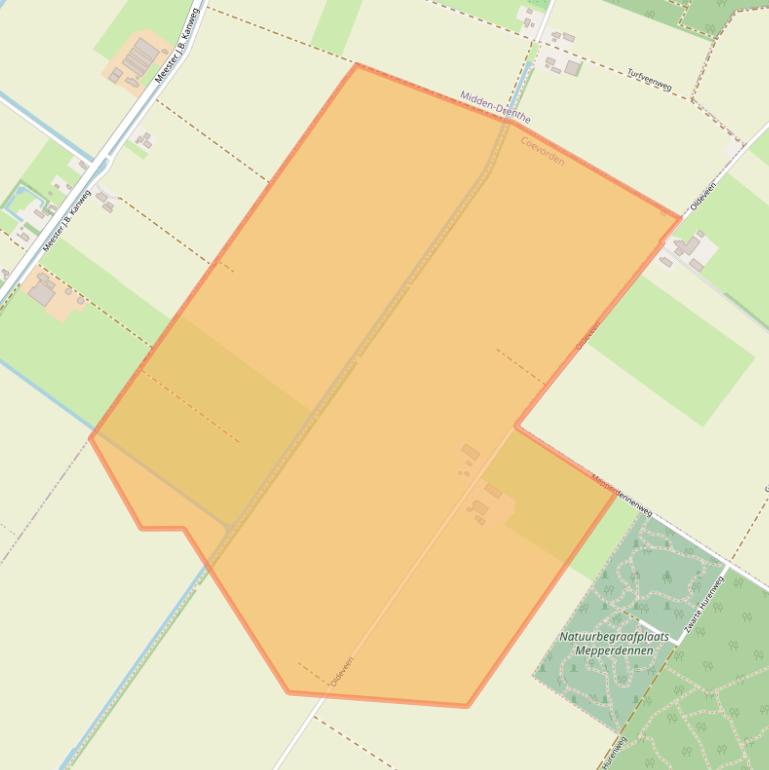 Kaart van postcodegebied 7855TE.