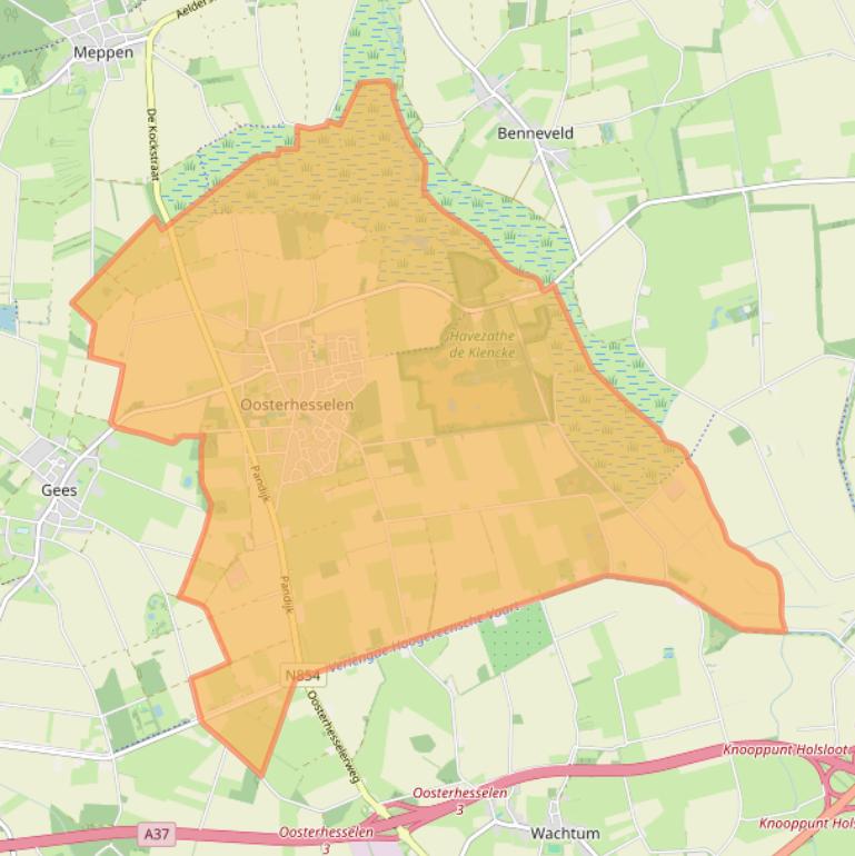 Kaart van postcodegebied 7861.