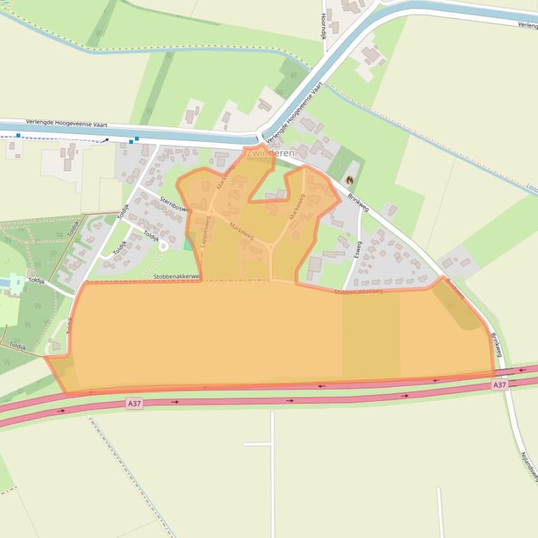 Kaart van postcodegebied 7864TH.