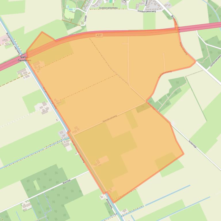 Kaart van postcodegebied 7864TJ.