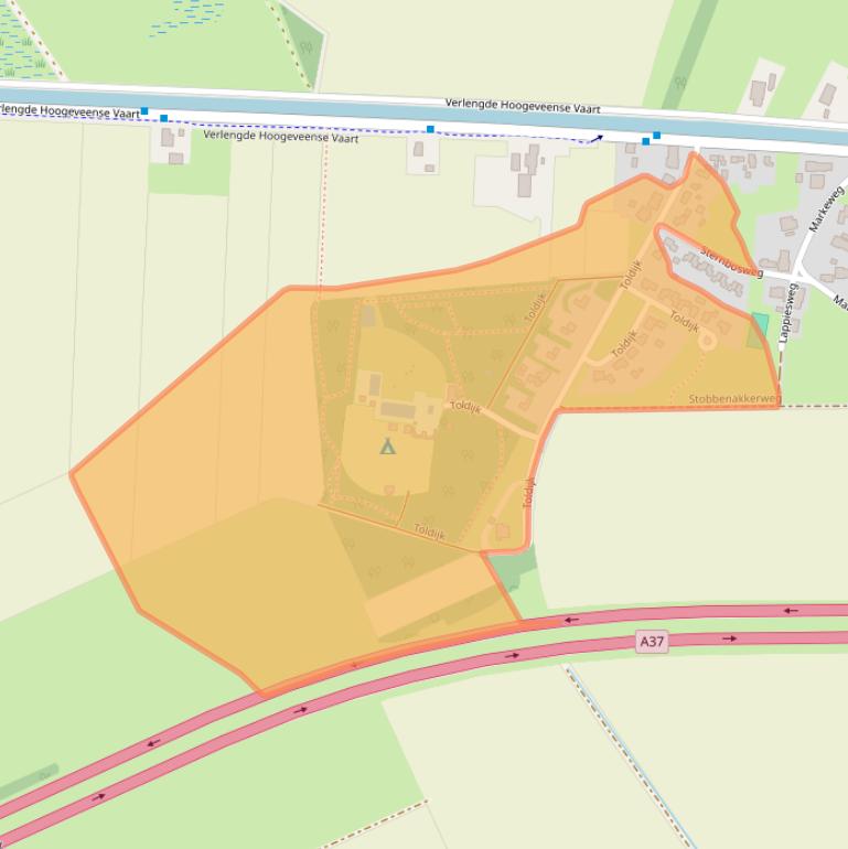 Kaart van postcodegebied 7864TL.