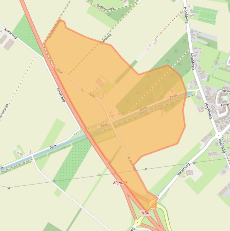 Kaart van postcodegebied 7871TA.