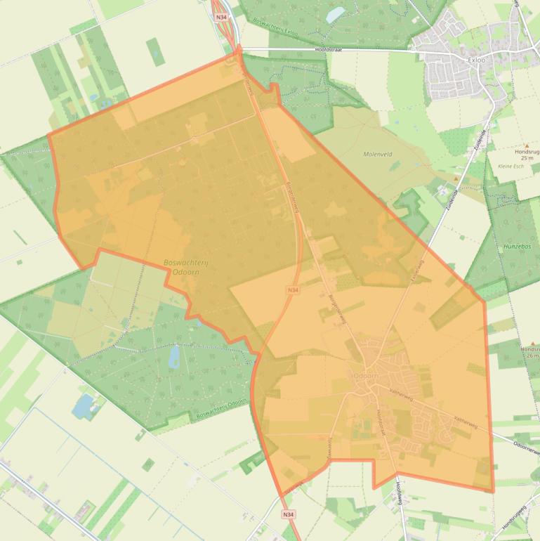 Kaartafbeelding, ingezoomd op postcodegebied 7873.