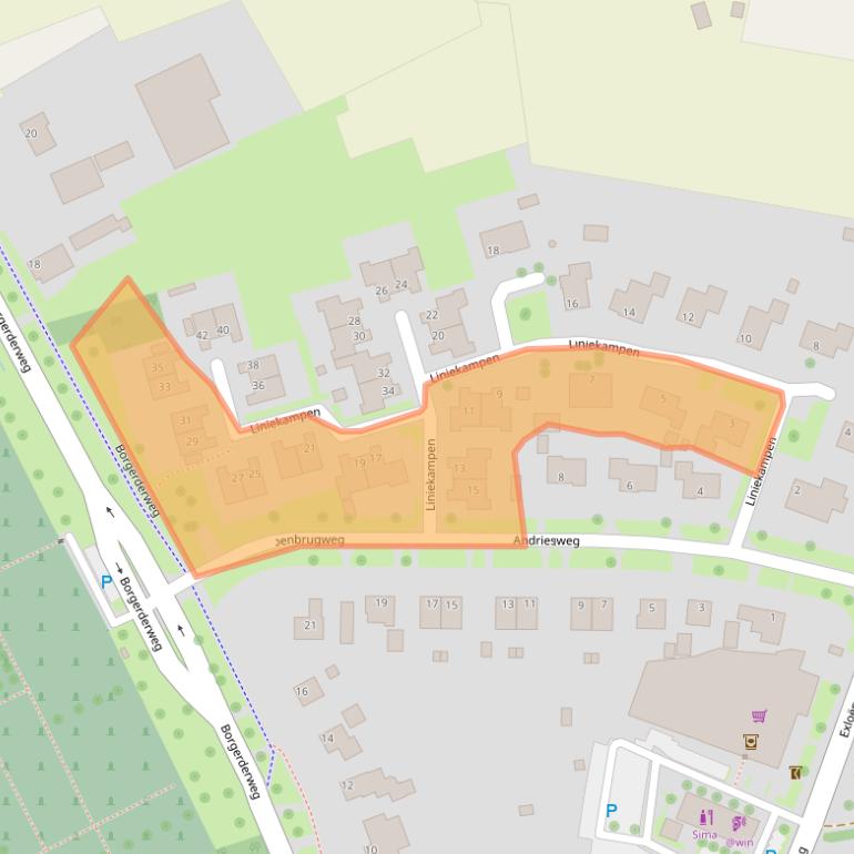 Kaart van postcodegebied 7873BS.