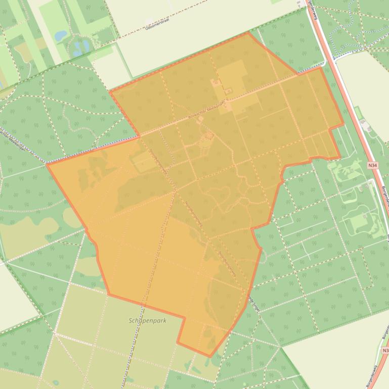 Kaart van postcodegebied 7873TE.