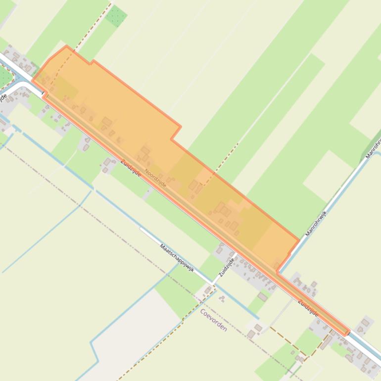 Kaart van postcodegebied 7874TJ.