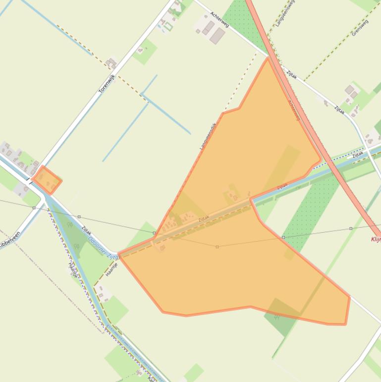 Kaart van postcodegebied 7874TP.