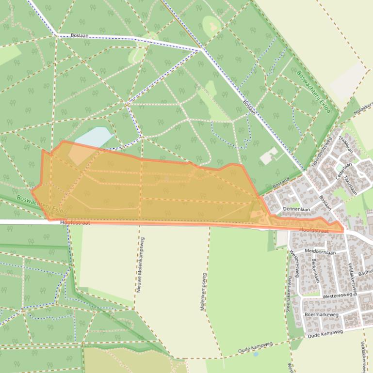 Kaart van postcodegebied 7875AE.