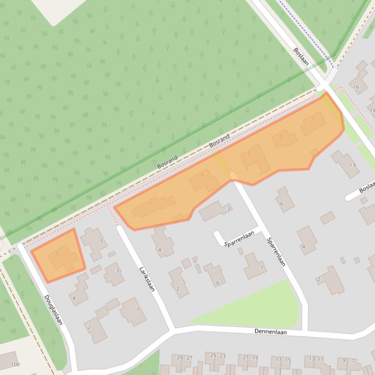 Kaart van postcodegebied 7875AS.