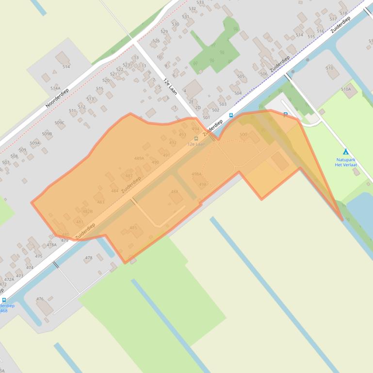 Kaart van postcodegebied 7876BD.