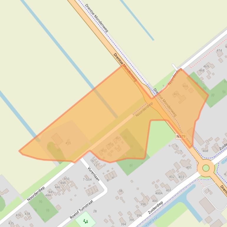 Kaart van postcodegebied 7876CZ.