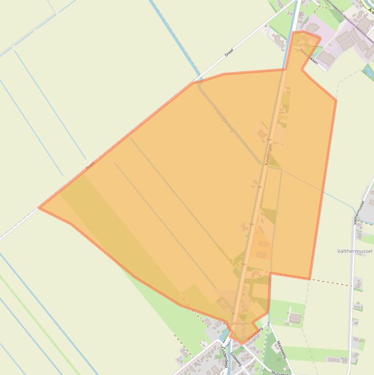 Kaart van postcodegebied 7876TE.