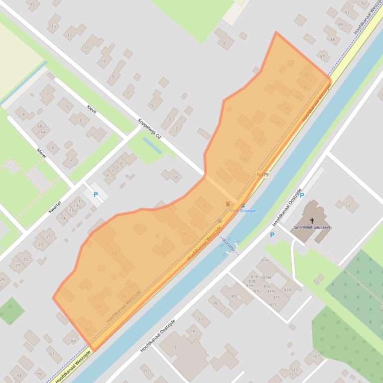 Kaart van postcodegebied 7881AD.