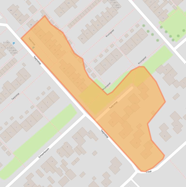 Kaart van postcodegebied 7881AS.