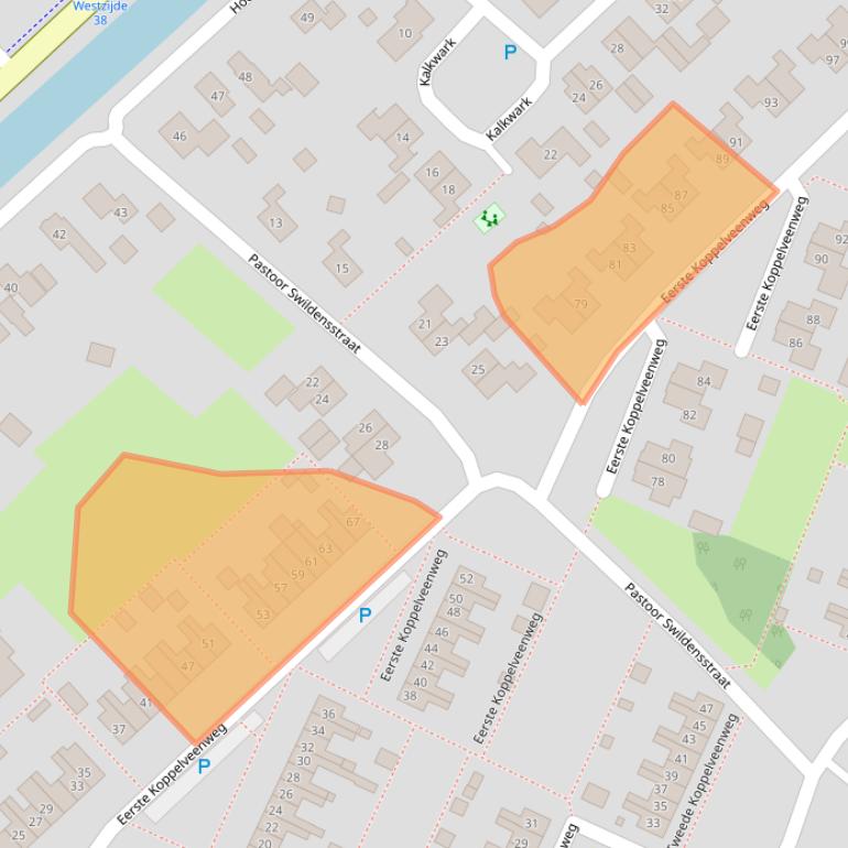 Kaart van postcodegebied 7881ED.