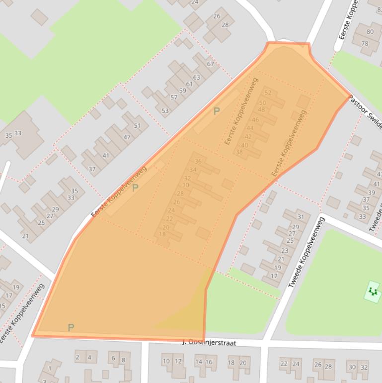 Kaart van postcodegebied 7881EG.