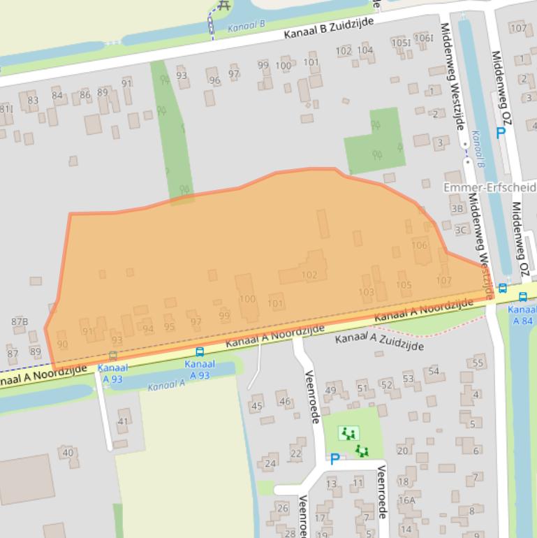 Kaart van postcodegebied 7881KL.