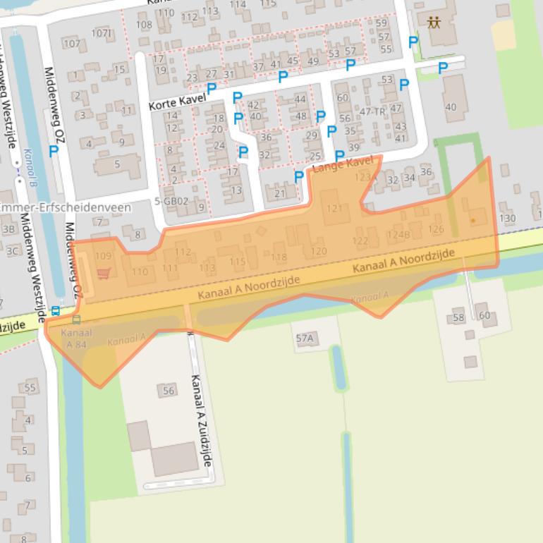 Kaart van postcodegebied 7881KM.