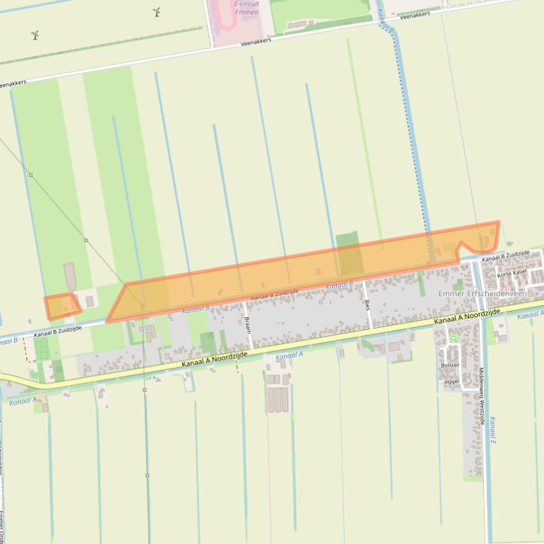 Kaart van postcodegebied 7881NP.