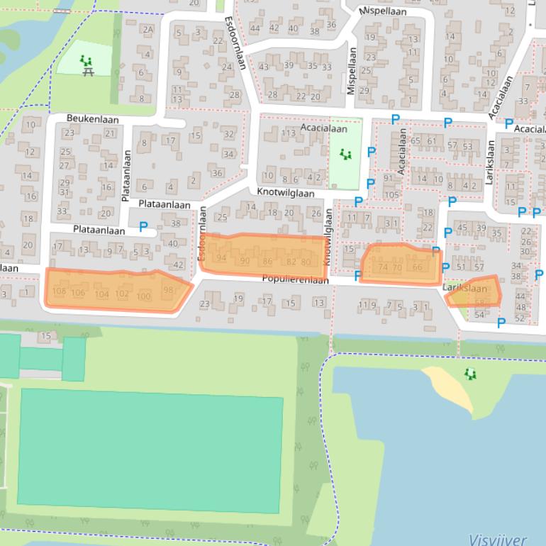 Kaart van postcodegebied 7881RB.