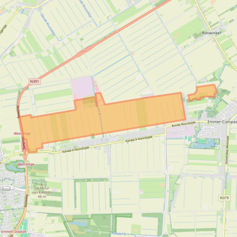Kaart van postcodegebied 7881XA.